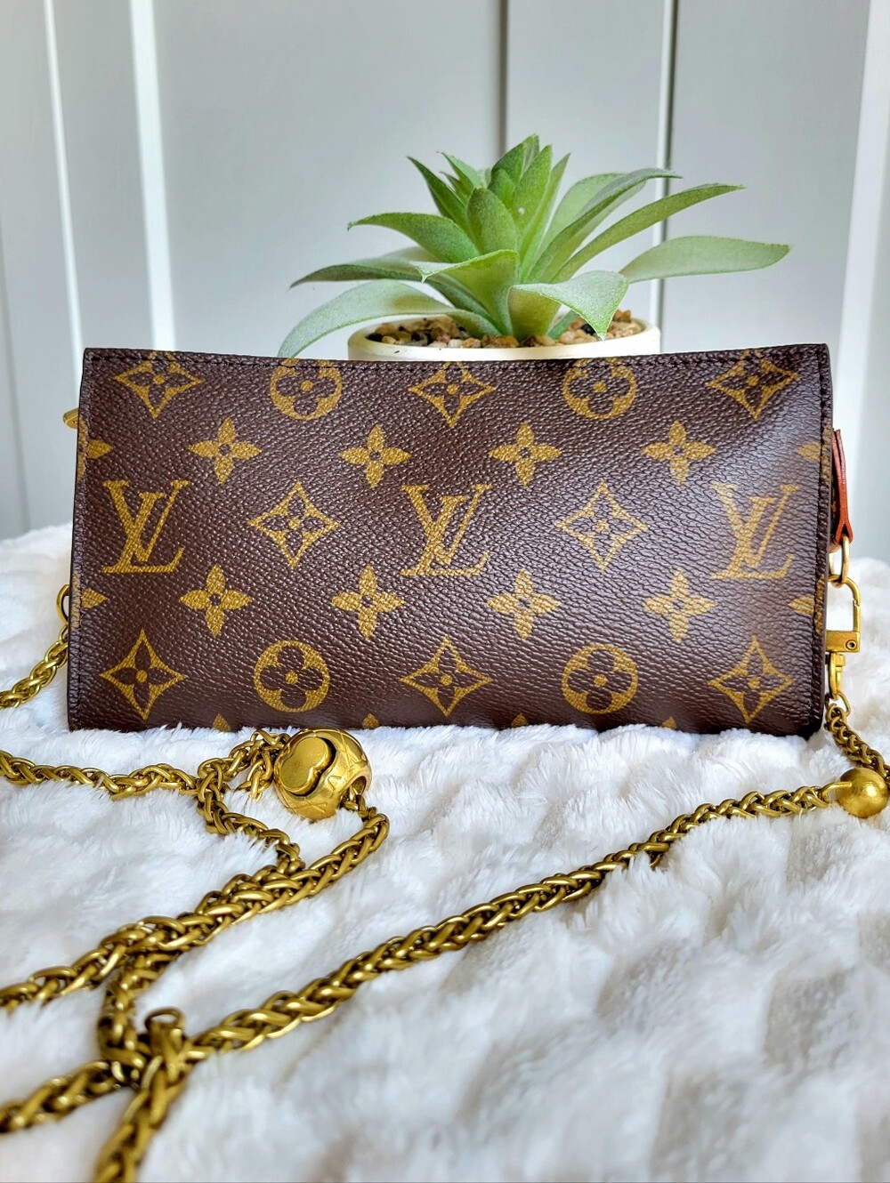 💕LOUIS VUITTON Chain Crossbody Shoulder Bag Monogram